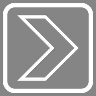 Ok ucu doğru vektör simgesi bir çerçeve içinde