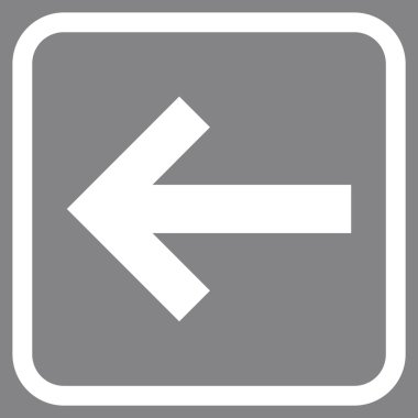 Ok sol vektör simgesi bir çerçeve içinde