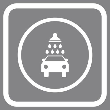 Oto yıkama vektör simgesi bir çerçeve içinde