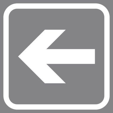 Ok sol vektör simgesi bir çerçeve içinde