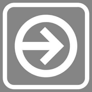 Yöne doğru vektör simgesi bir çerçeve içinde