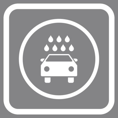 Araba duş vektör simgesi bir çerçeve içinde