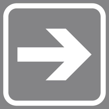 Ok sağ vektör simgesi bir çerçeve içinde