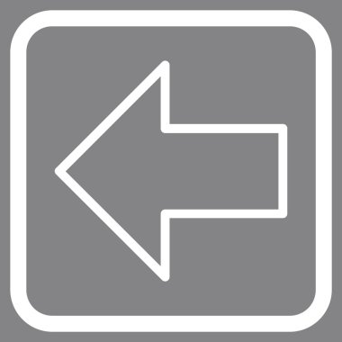 Ok sol vektör simgesi bir çerçeve içinde