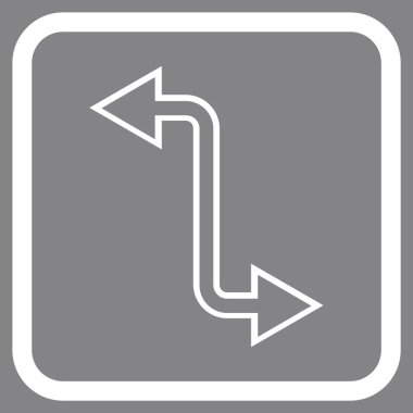 Eğri Exchange ok vektör simgesi bir çerçeve içinde