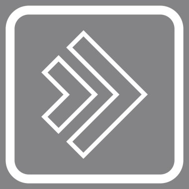 Yöne doğru vektör simgesi bir çerçeve içinde