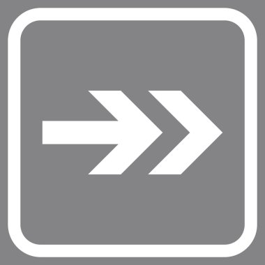 Ok sağ vektör simgesi bir çerçeve içinde