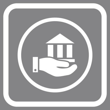 Banka hizmet vektör simgesi bir çerçeve içinde