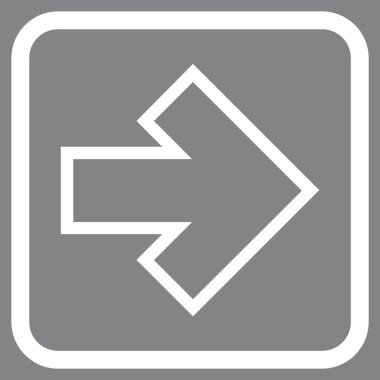 Ok sağ vektör simgesi bir çerçeve içinde