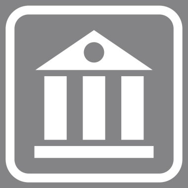 Banka Binası vektör simgesi bir çerçeve içinde