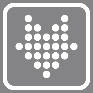 Vektör simgesi bir çerçeve içinde aşağı noktalı ok