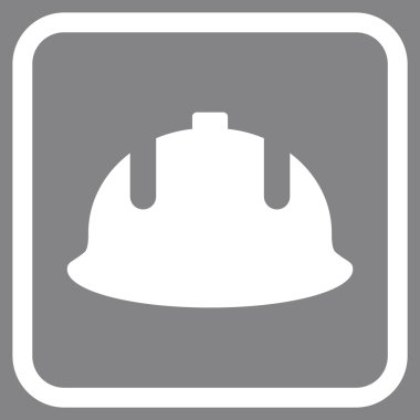 İnşaat kask vektör simgesi bir çerçeve içinde