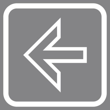 Ok sol vektör simgesi bir çerçeve içinde