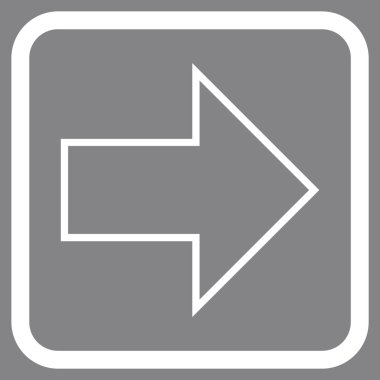 Ok sağ vektör simgesi bir çerçeve içinde