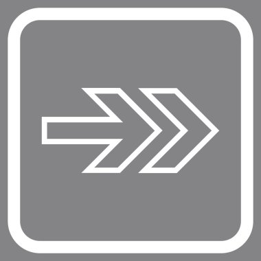 Yöne doğru vektör simgesi bir çerçeve içinde