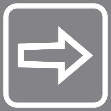 Ok sağ vektör simgesi bir çerçeve içinde