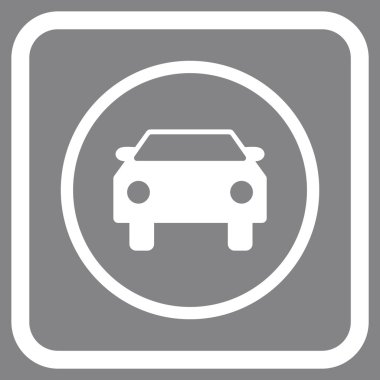 Araba vektör simgesi bir çerçeve içinde