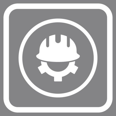 Geliştirme kask vektör simgesi bir çerçeve içinde