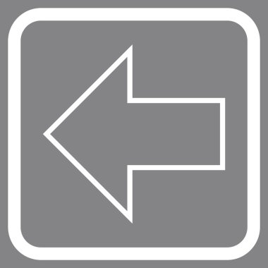 Ok sol vektör simgesi bir çerçeve içinde