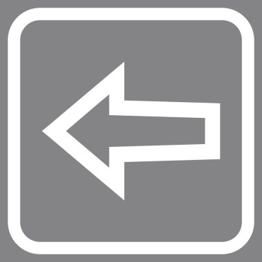 Ok sol vektör simgesi bir çerçeve içinde