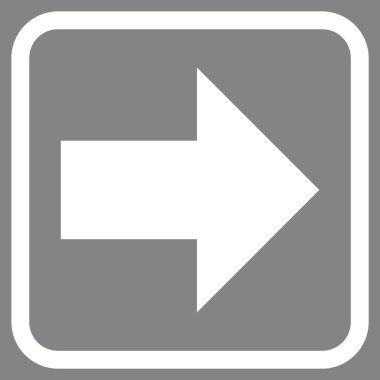 Ok sağ vektör simgesi bir çerçeve içinde