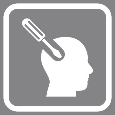 Beyin aracı vektör simgesi bir çerçeve içinde