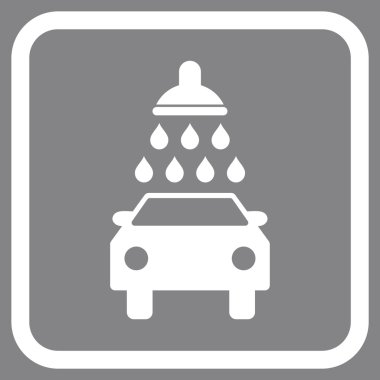 Oto yıkama vektör simgesi bir çerçeve içinde