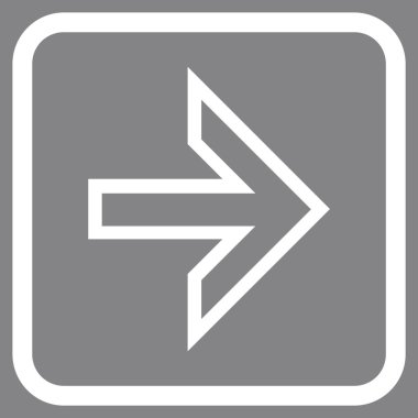 Ok sağ vektör simgesi bir çerçeve içinde