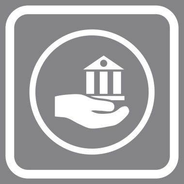Banka hizmet vektör simgesi bir çerçeve içinde