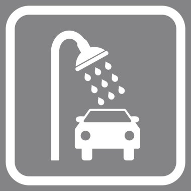 Araba duş vektör simgesi bir çerçeve içinde