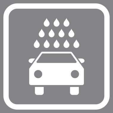 Oto yıkama vektör simgesi bir çerçeve içinde