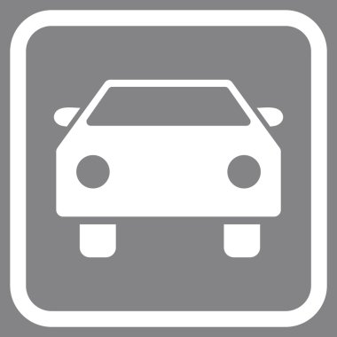 Araba vektör simgesi bir çerçeve içinde