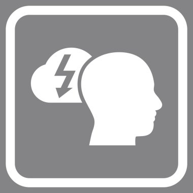 Beyin fırtınası vektör simgesi bir çerçeve içinde