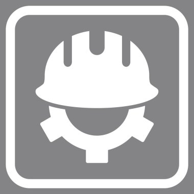 Geliştirme kask vektör simgesi bir çerçeve içinde