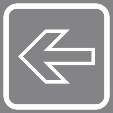 Ok sol vektör simgesi bir çerçeve içinde