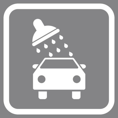 Oto yıkama vektör simgesi bir çerçeve içinde