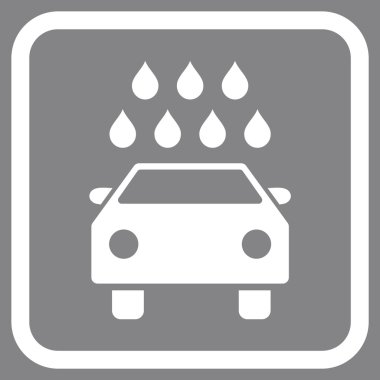 Araba duş vektör simgesi bir çerçeve içinde