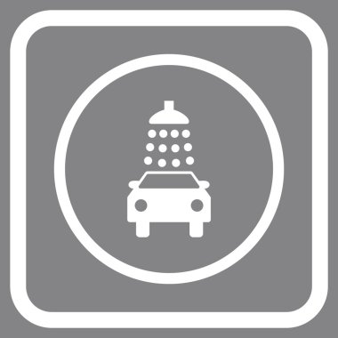 Oto yıkama vektör simgesi bir çerçeve içinde