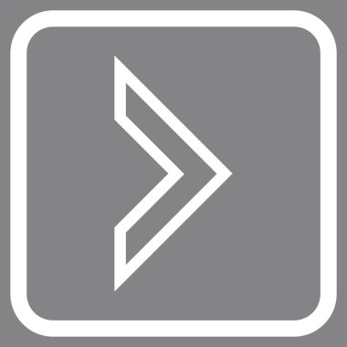 Ok ucu doğru vektör simgesi bir çerçeve içinde