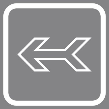 Ok sol vektör simgesi bir çerçeve içinde