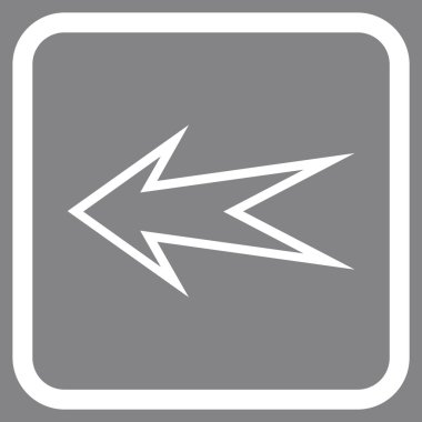 Ok sol vektör simgesi bir çerçeve içinde