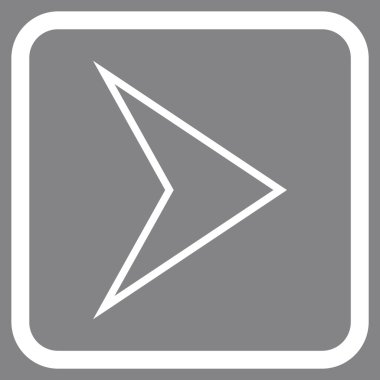 Ok ucu doğru vektör simgesi bir çerçeve içinde