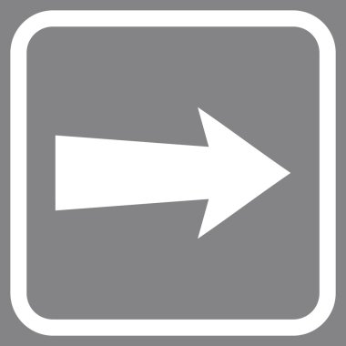 Ok sağ vektör simgesi bir çerçeve içinde