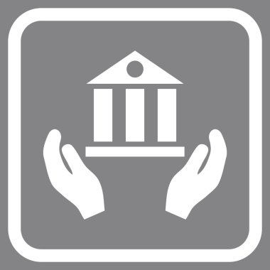 Banka hizmet vektör simgesi bir çerçeve içinde