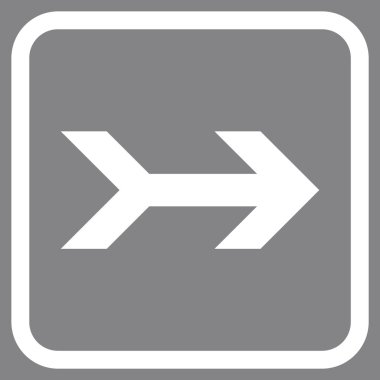 Ok sağ vektör simgesi bir çerçeve içinde