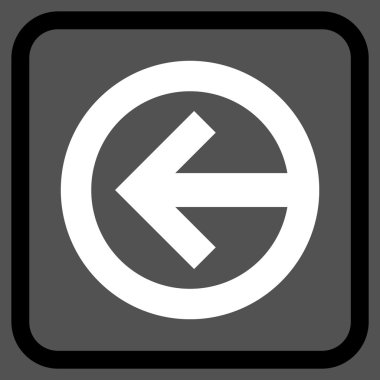 Yön sol vektör simgesi bir çerçeve içinde