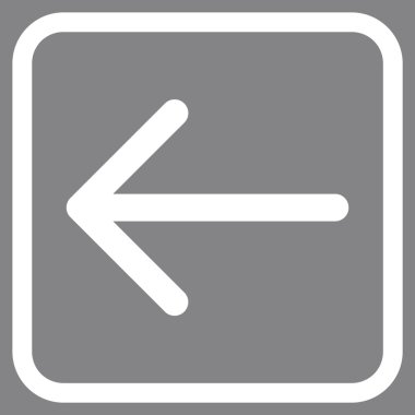 Ok sol vektör simgesi bir çerçeve içinde