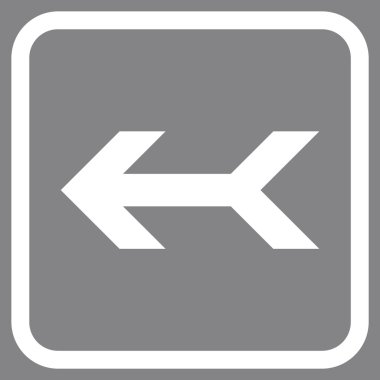 Ok sol vektör simgesi bir çerçeve içinde