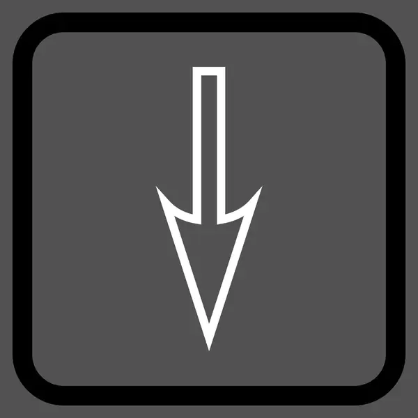 Ostre Strzałka w dół wektor ikona w ramce — Wektor stockowy