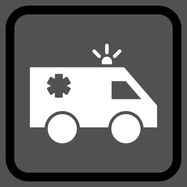 Emergency Car Vector Icon In a Frame — Stock Vector